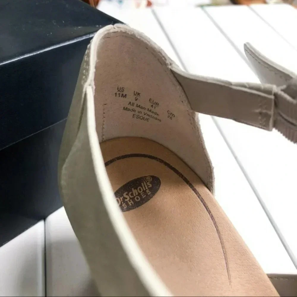 Dr. Scholl's Cream Bohemian Caged Wedges 11 NIB